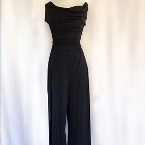 Eliza J off the shoulder ruched wide legged  jumpsuit